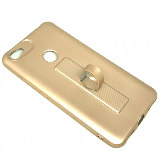 Capa Silicone Gel Com Anel De Dedo Motomo Xiaomi Redmi Note 5a Dourado Rosa